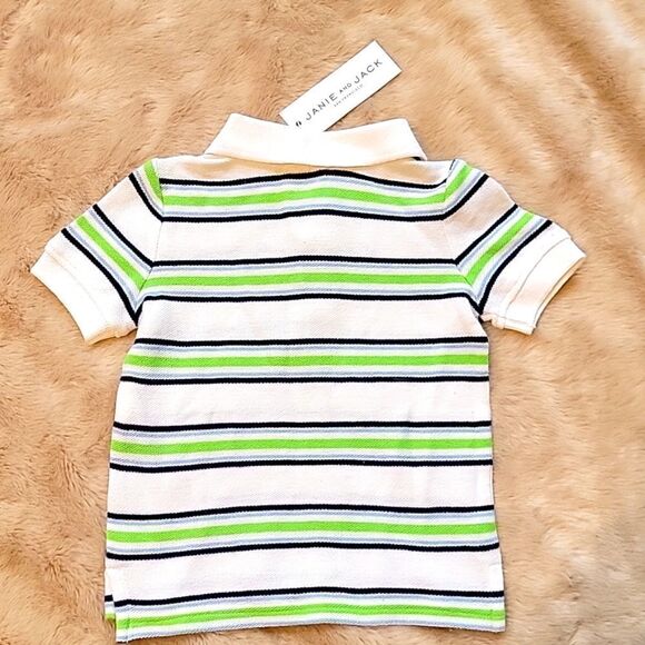 JANIE AND JACK WHITE STRIPED POLO, SIZE 3-6 MONTHS - NEW! - Picture 6 of 6